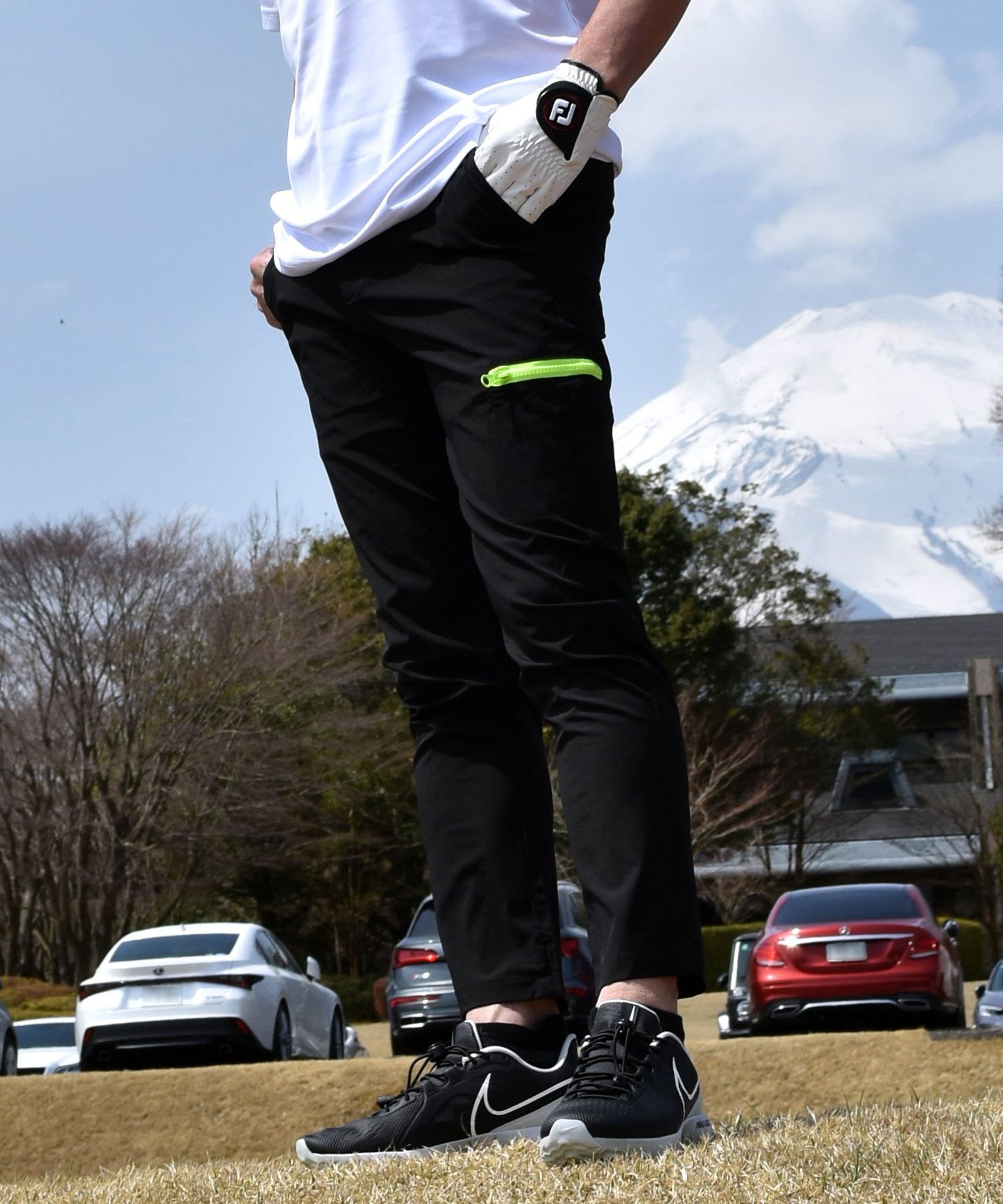 冷感素材アンクル丈カラーZIPストレッチゴルフパンツ(CG-24012A)
