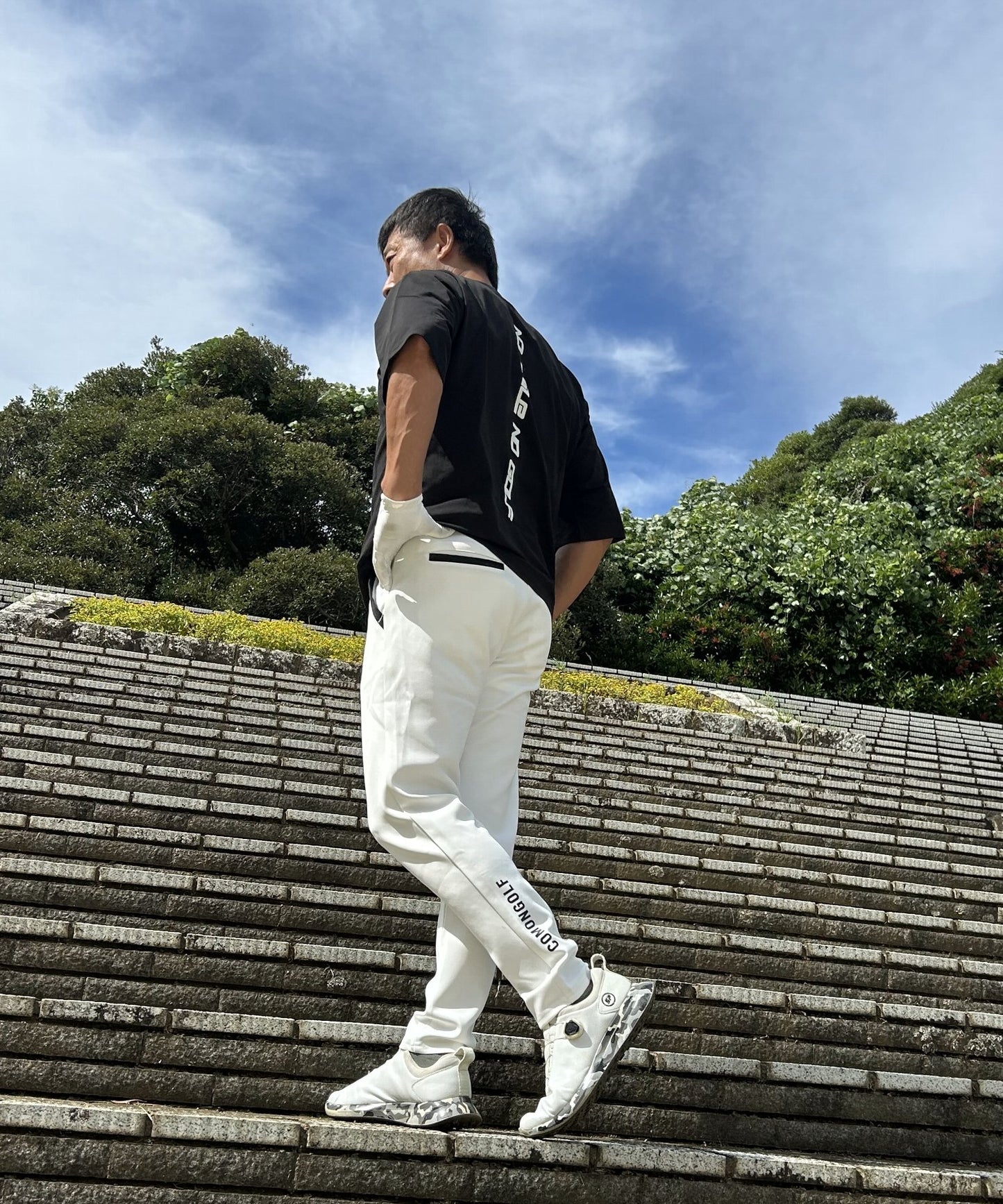 No1人気!ポンチ素材アンクル丈テーパードゴルフパンツ(CG-25010)