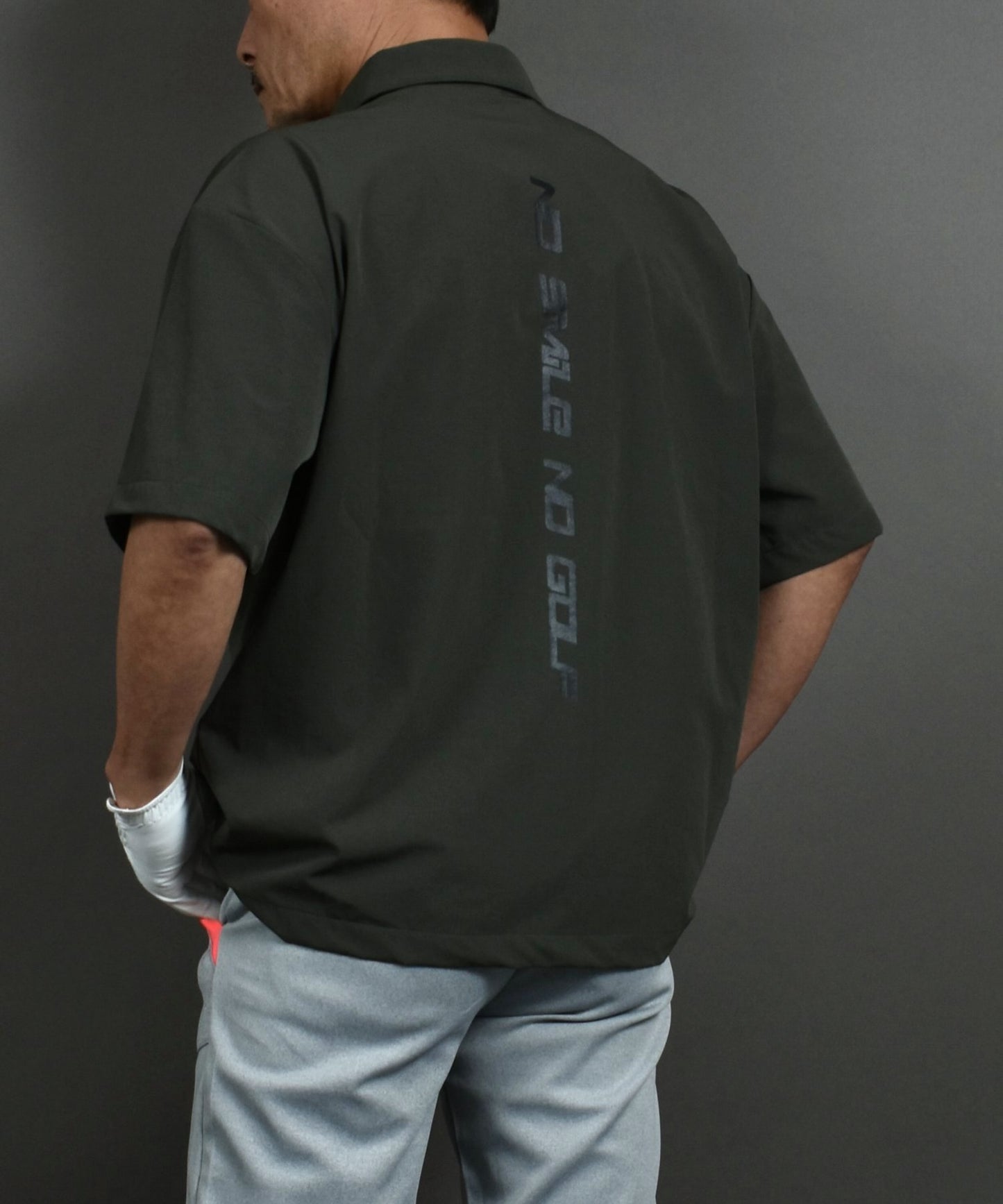 ビッグシルエット半袖ゴルフハーフZIPシャツ(CG-SP402)