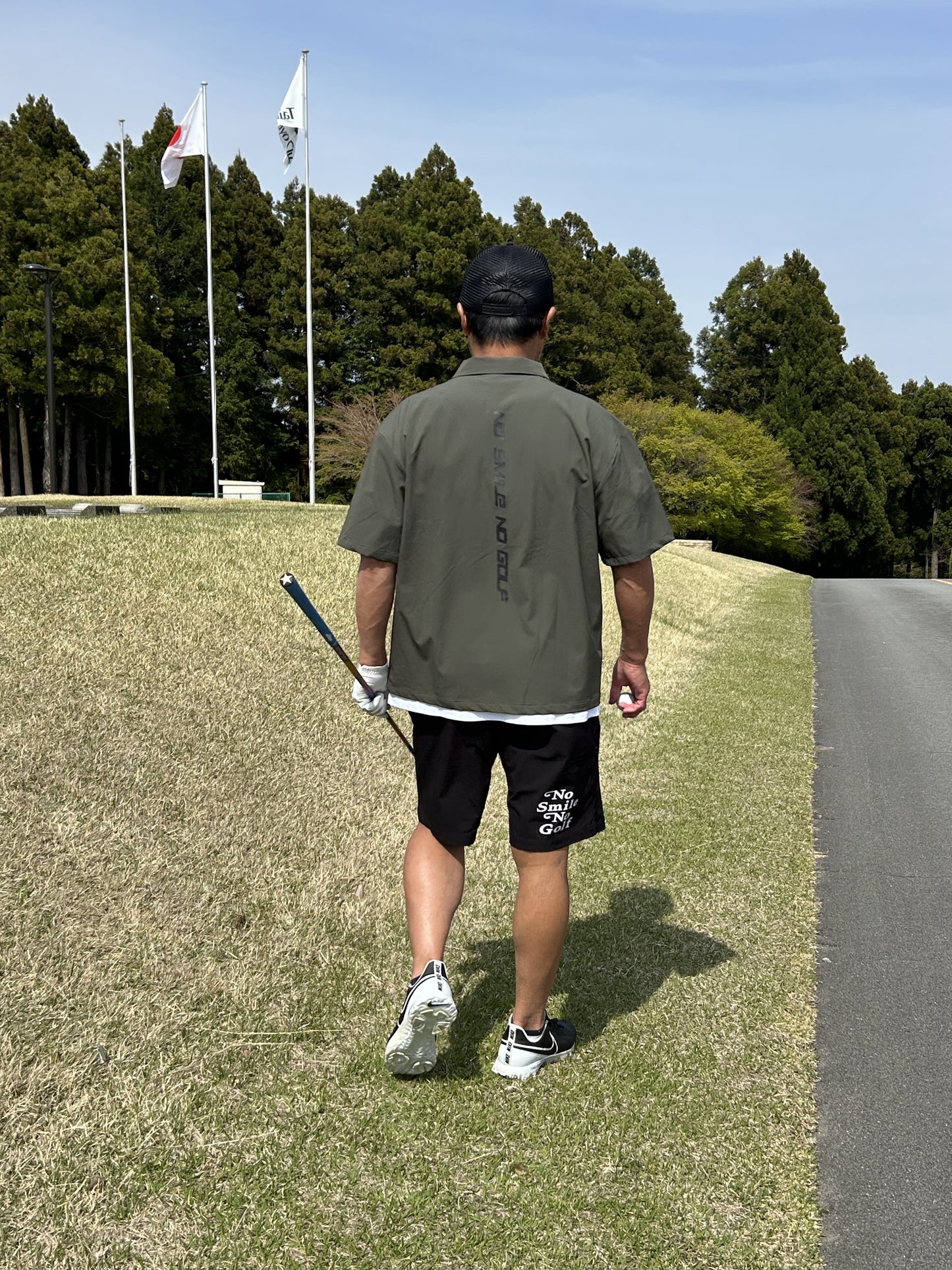 ビッグシルエット半袖ハーフZIPシャツ&ショートパンツゴルフセットアップ(CG-SET402C)