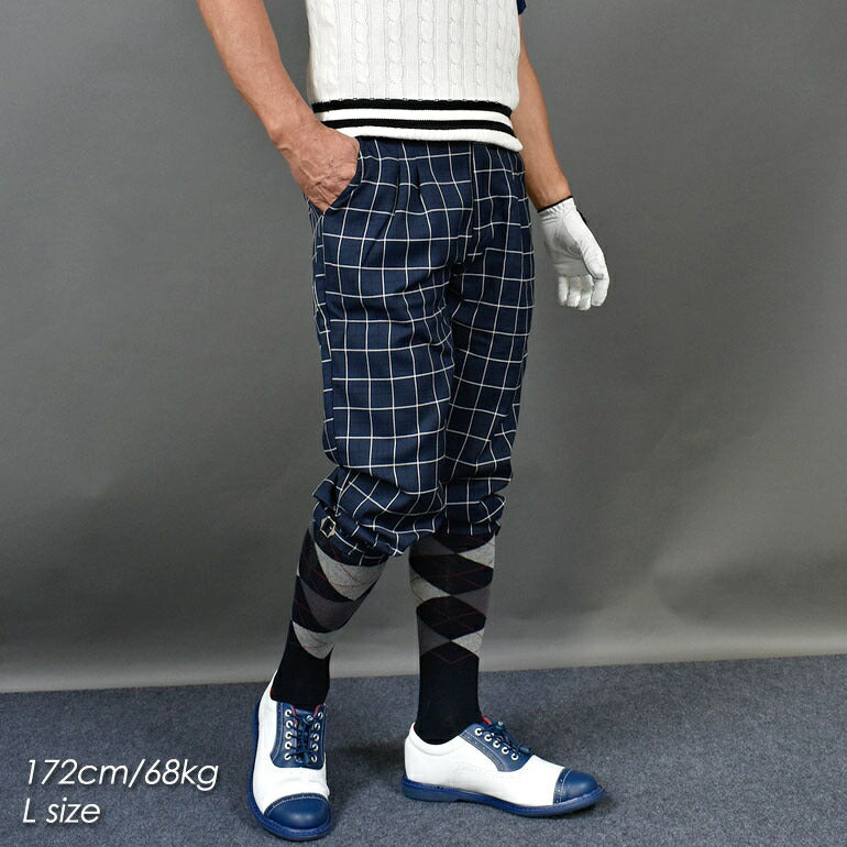 ストレッチニッカボッカーズウィンドウペンゴルフパンツ(CG-17005)