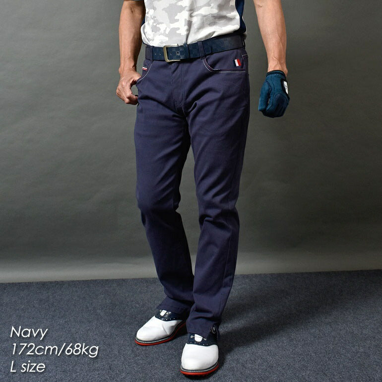 トリコロールライン入り脚長ゴルフパンツ(CG-190627)