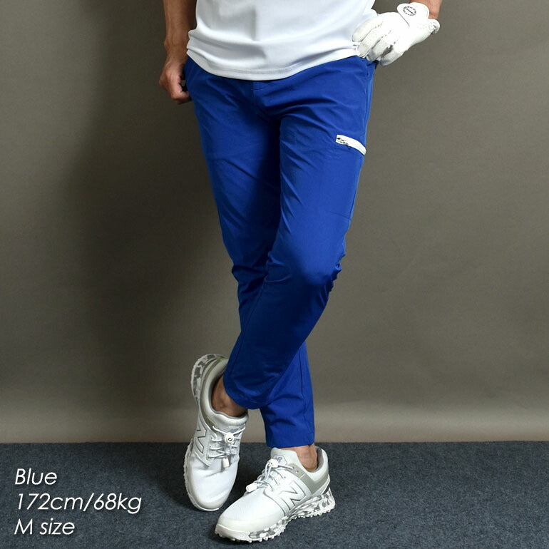 冷感素材アンクル丈カラーZIPストレッチゴルフパンツ(CG-24012A)