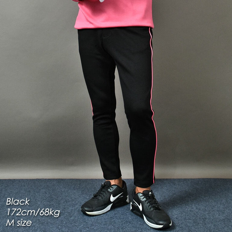 パイピングライン入りエアーポンチアンクル丈テーパードゴルフパンツ(CG-24020)