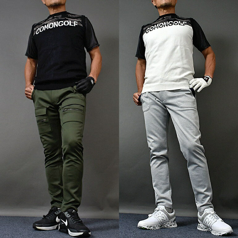 クルーネック迷彩切替ゴルフニットベスト(CG-BS239)