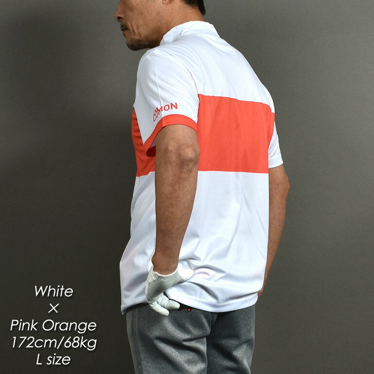 ネオンカラー切替半袖モックネックドライゴルフシャツ(CG-HT4010S)