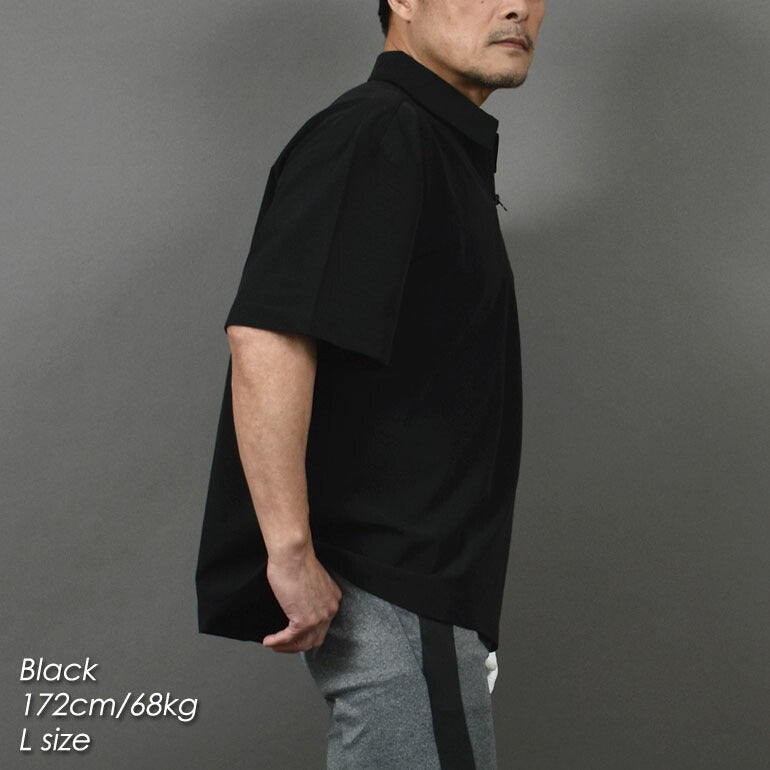ビッグシルエット半袖ゴルフハーフZIPシャツ(CG-SP402)