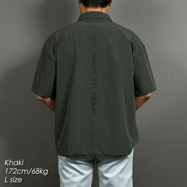 ビッグシルエット半袖ゴルフハーフZIPシャツ(CG-SP402)