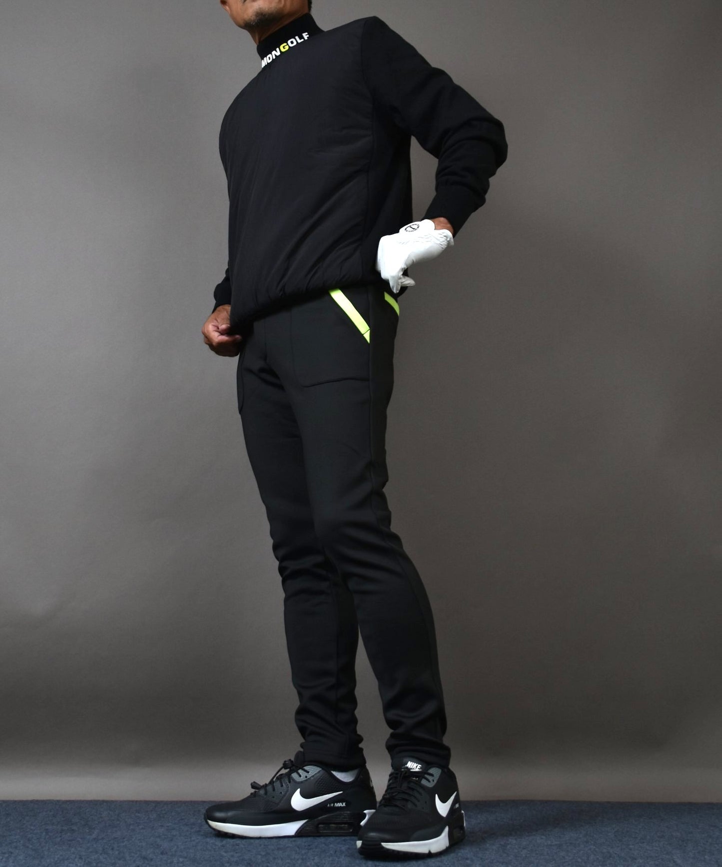 裏フリースボンディングポケットラインストレッチテーパードゴルフパンツ(CG-22026)