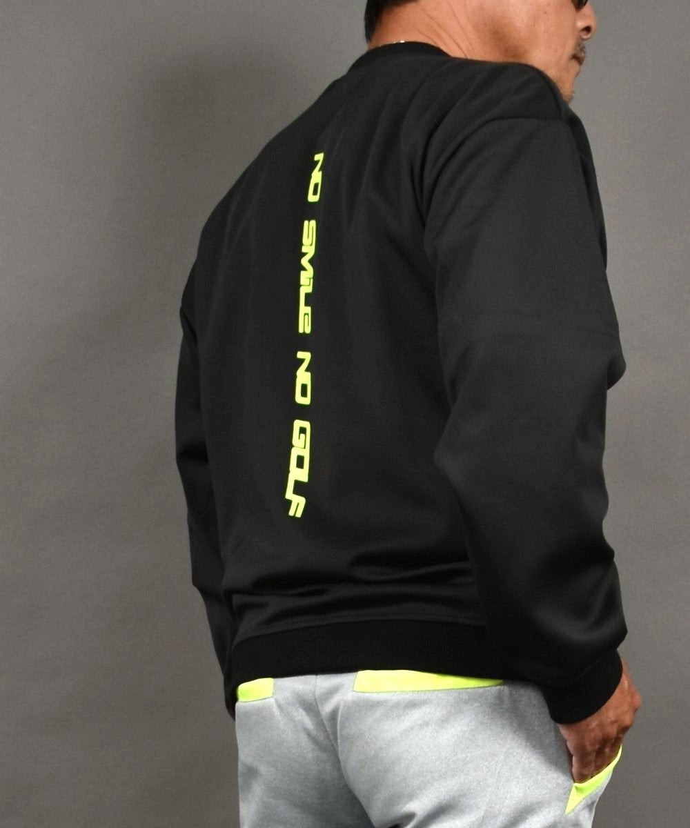 バックロゴ入りポンチ素材長袖モックネックゴルフプルオーバー(CG-LT4019)