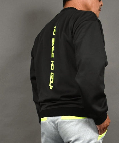 バックロゴ入りポンチ素材長袖モックネックゴルフプルオーバー(CG-LT4019)