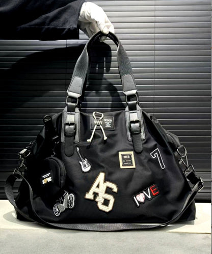 スーツケースに掛けられるワッペンデザインキャリーオン2WAYボストンバッグ(CG-AB51102)