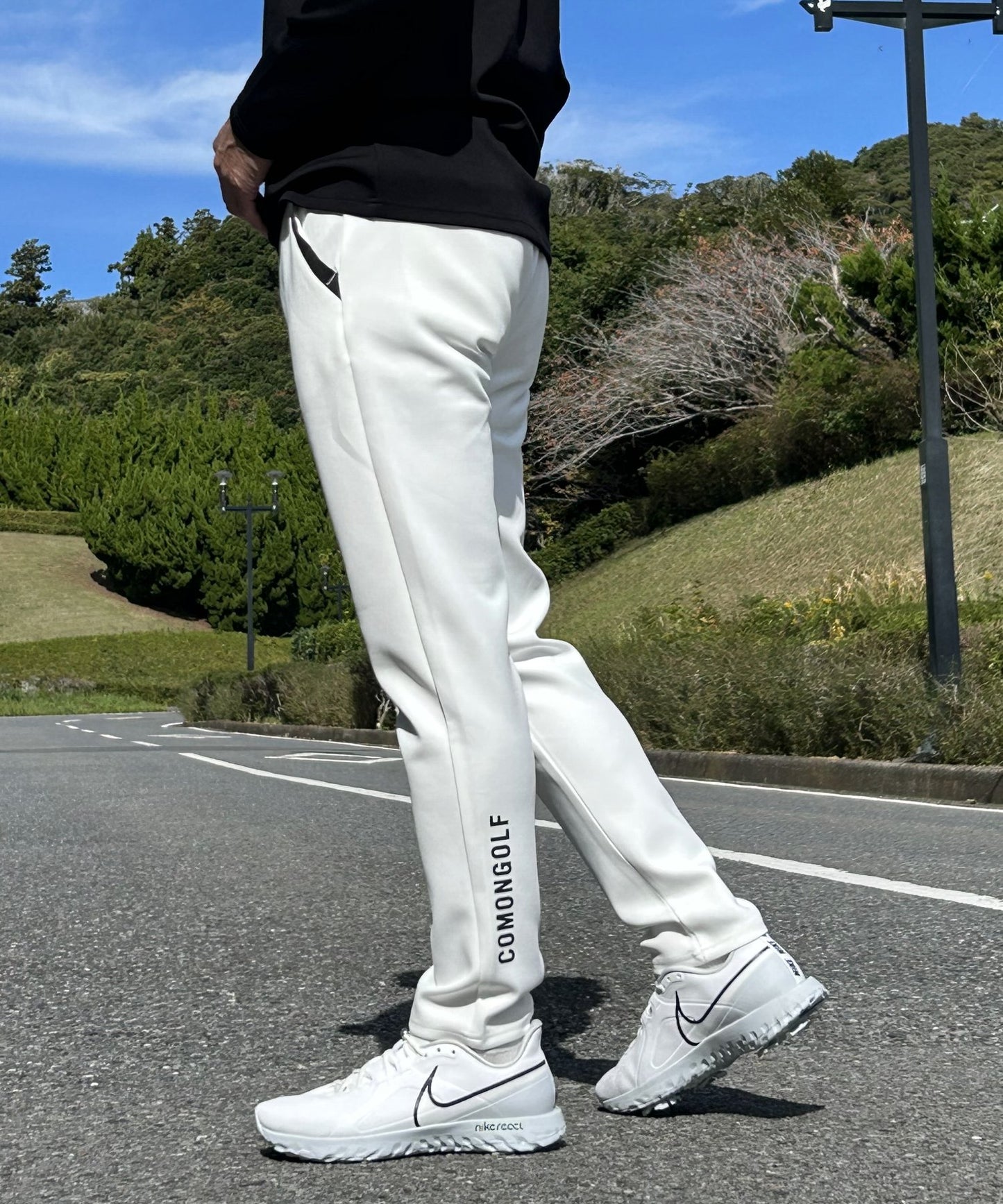 No1人気！ポンチ素材アンクル丈テーパードゴルフパンツ(CG-25010)