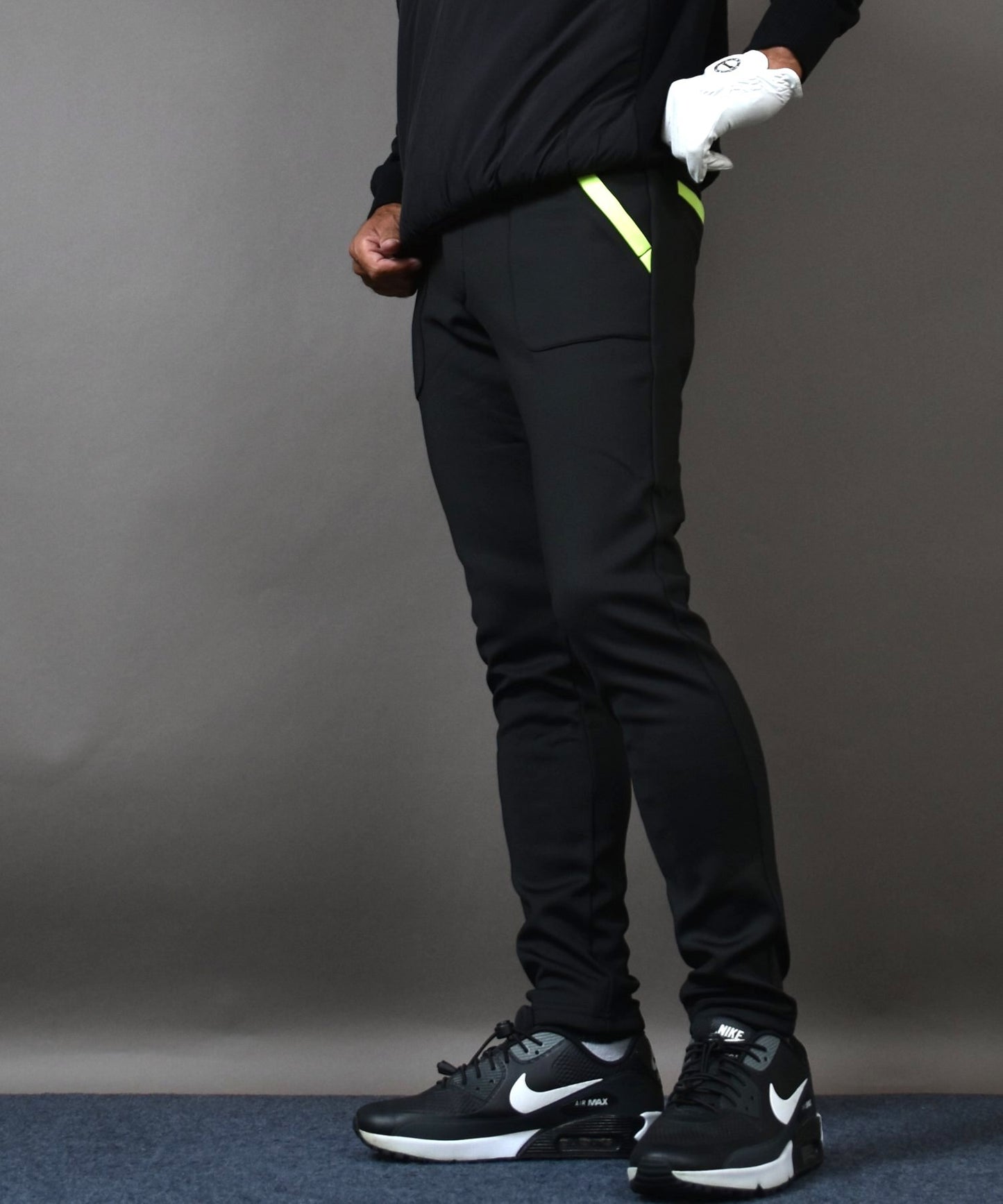 裏フリースボンディングポケットラインストレッチテーパードゴルフパンツ(CG-22026)