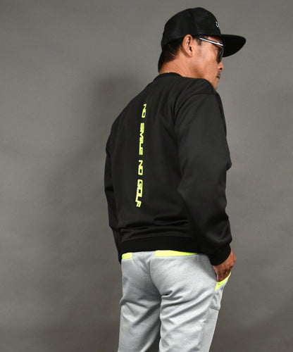 バックロゴ入りポンチ素材長袖モックネックゴルフプルオーバー(CG-LT4019)