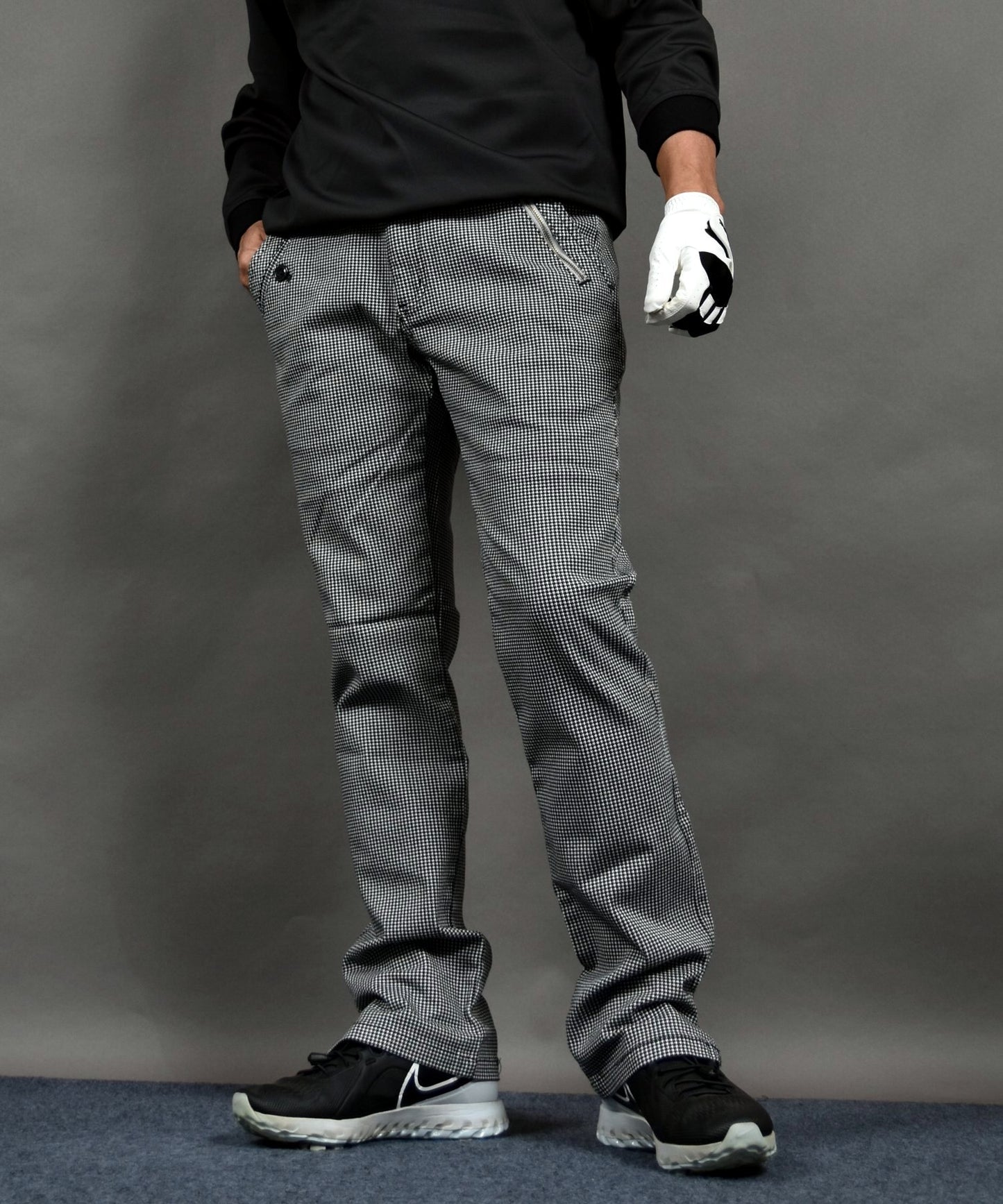 丈夫なカツラギストレッチ素材 美脚総柄ゴルフパンツ(CG-NF1702)