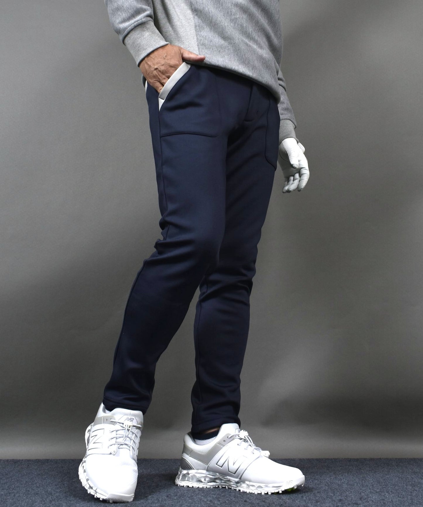 裏フリースボンディングポケットラインストレッチテーパードゴルフパンツ(CG-22026)