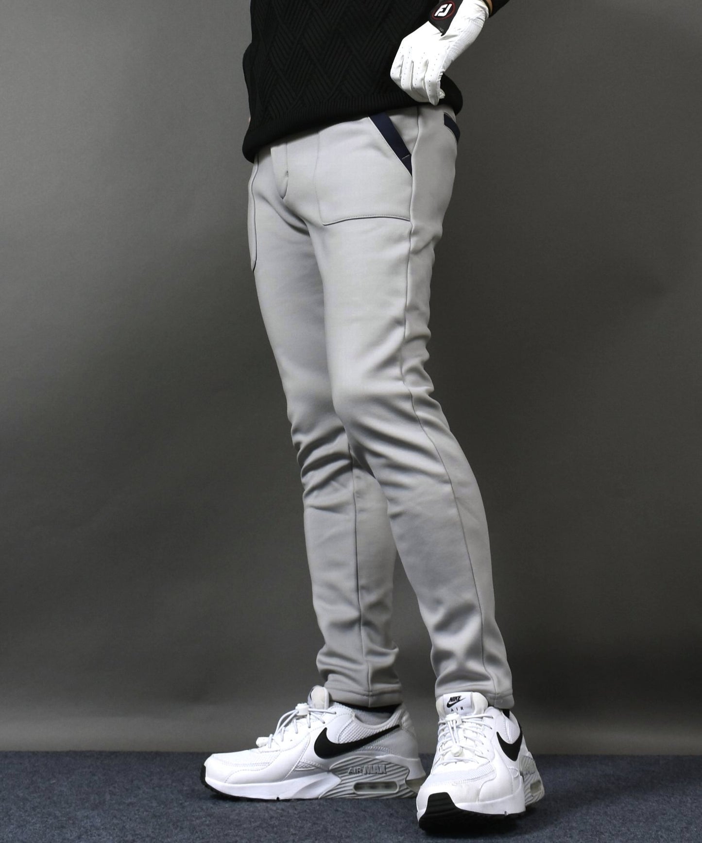 裏フリースボンディングポケットラインストレッチテーパードゴルフパンツ(CG-22026)