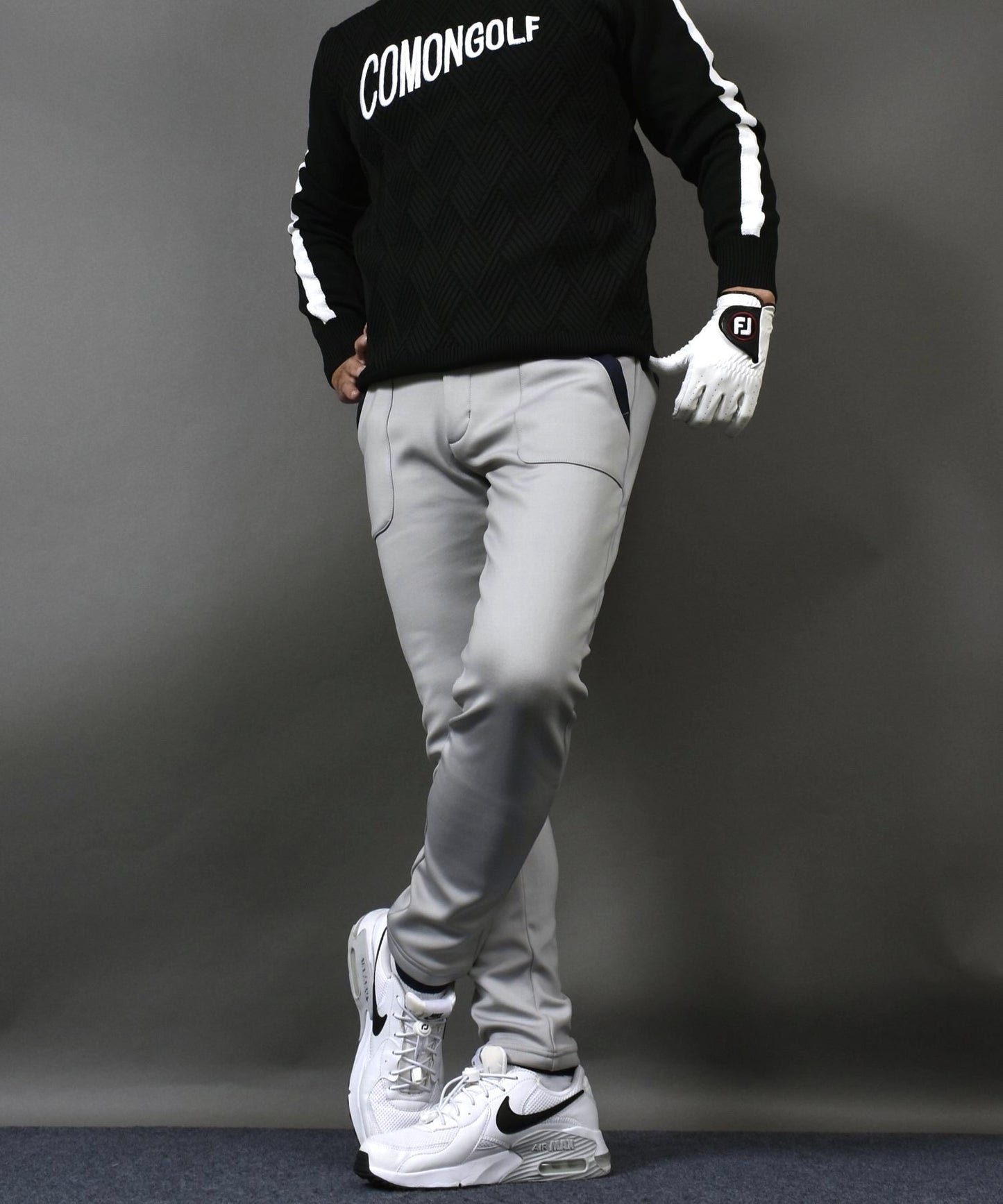 裏フリースボンディングポケットラインストレッチテーパードゴルフパンツ(CG-22026)