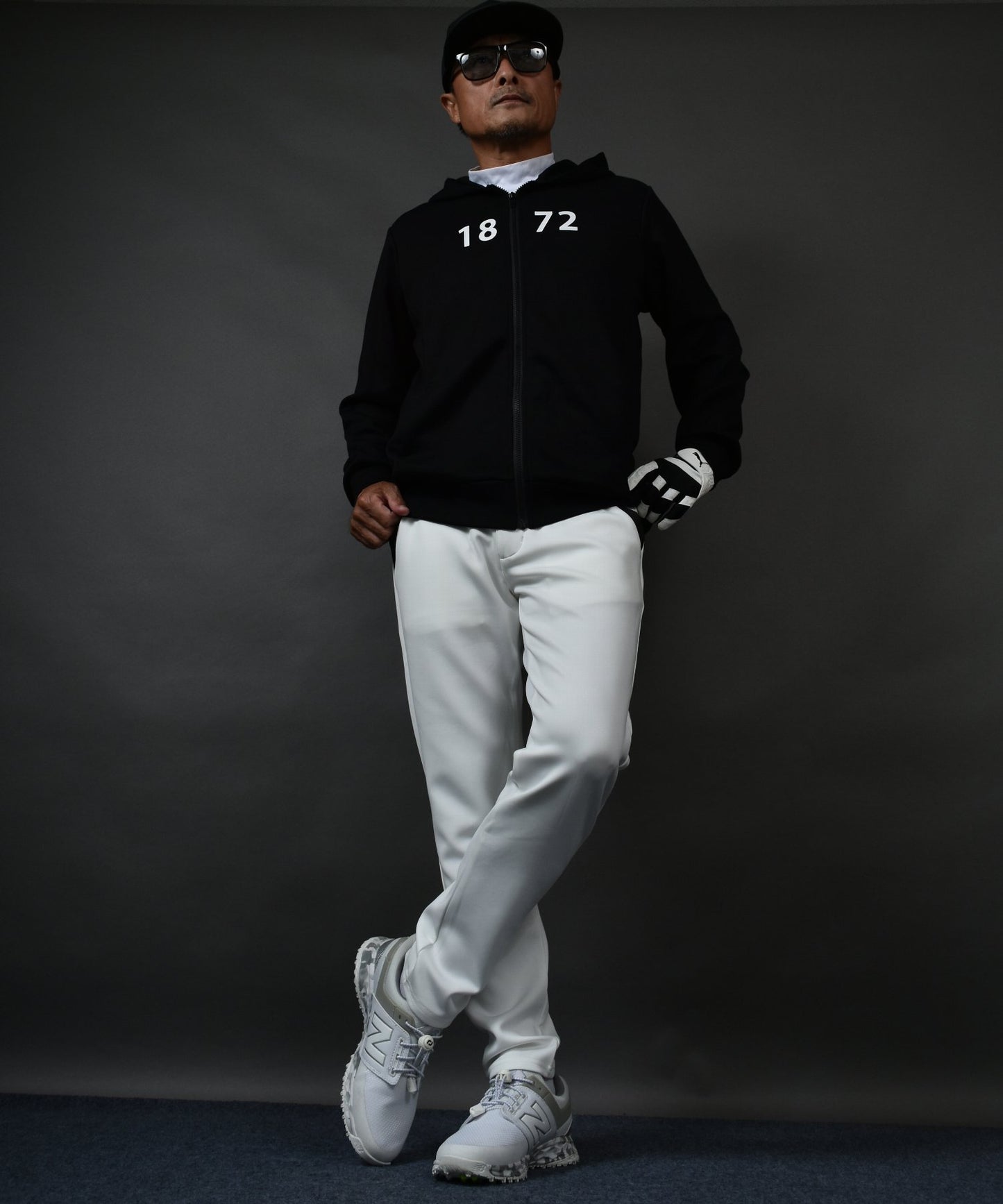 プリント入り ポンチスウェット素材 フーディーゴルフジャケット(CG-JK5012)