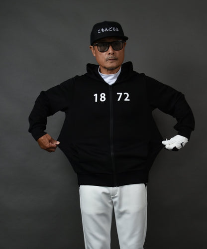 プリント入り ポンチスウェット素材 フーディーゴルフジャケット(CG-JK5012)