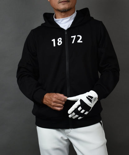 プリント入り ポンチスウェット素材 フーディーゴルフジャケット(CG-JK5012)