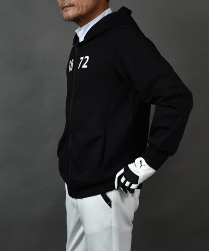 プリント入り ポンチスウェット素材 フーディーゴルフジャケット(CG-JK5012)