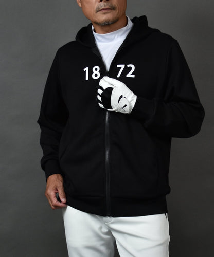 プリント入り ポンチスウェット素材 フーディーゴルフジャケット(CG-JK5012)