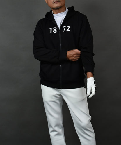 プリント入り ポンチスウェット素材 フーディーゴルフジャケット(CG-JK5012)