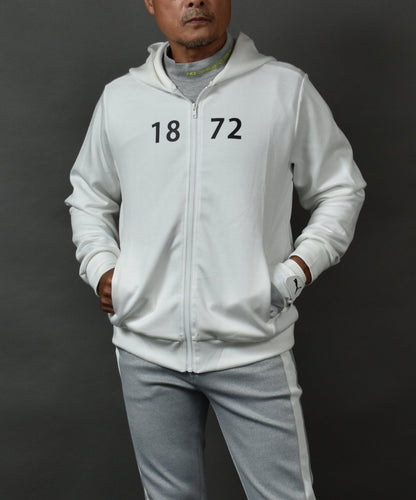 プリント入り ポンチスウェット素材 フーディーゴルフジャケット(CG-JK5012)