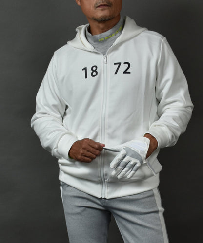 プリント入り ポンチスウェット素材 フーディーゴルフジャケット(CG-JK5012)