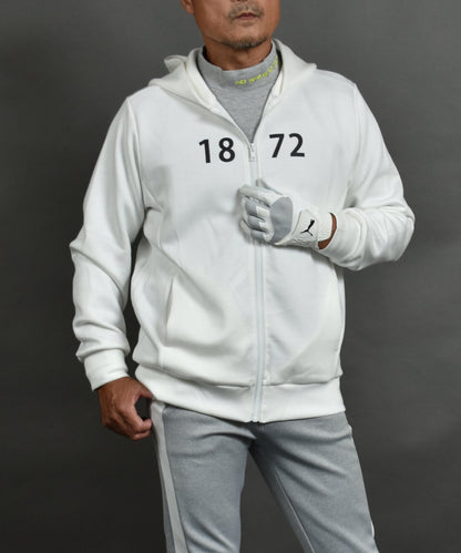 プリント入り ポンチスウェット素材 フーディーゴルフジャケット(CG-JK5012)