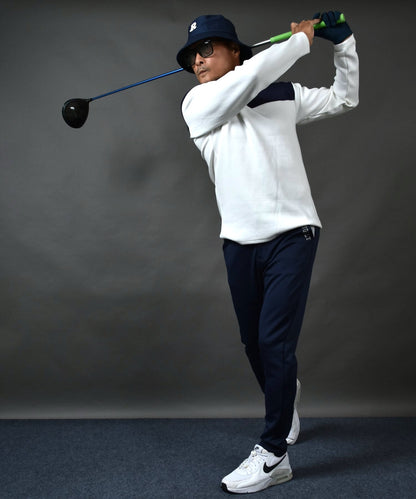 COMONGOLF 柔らかいポンチ素材 バイカラー モックネック 長袖ゴルフシャツ(CG-LT5011)