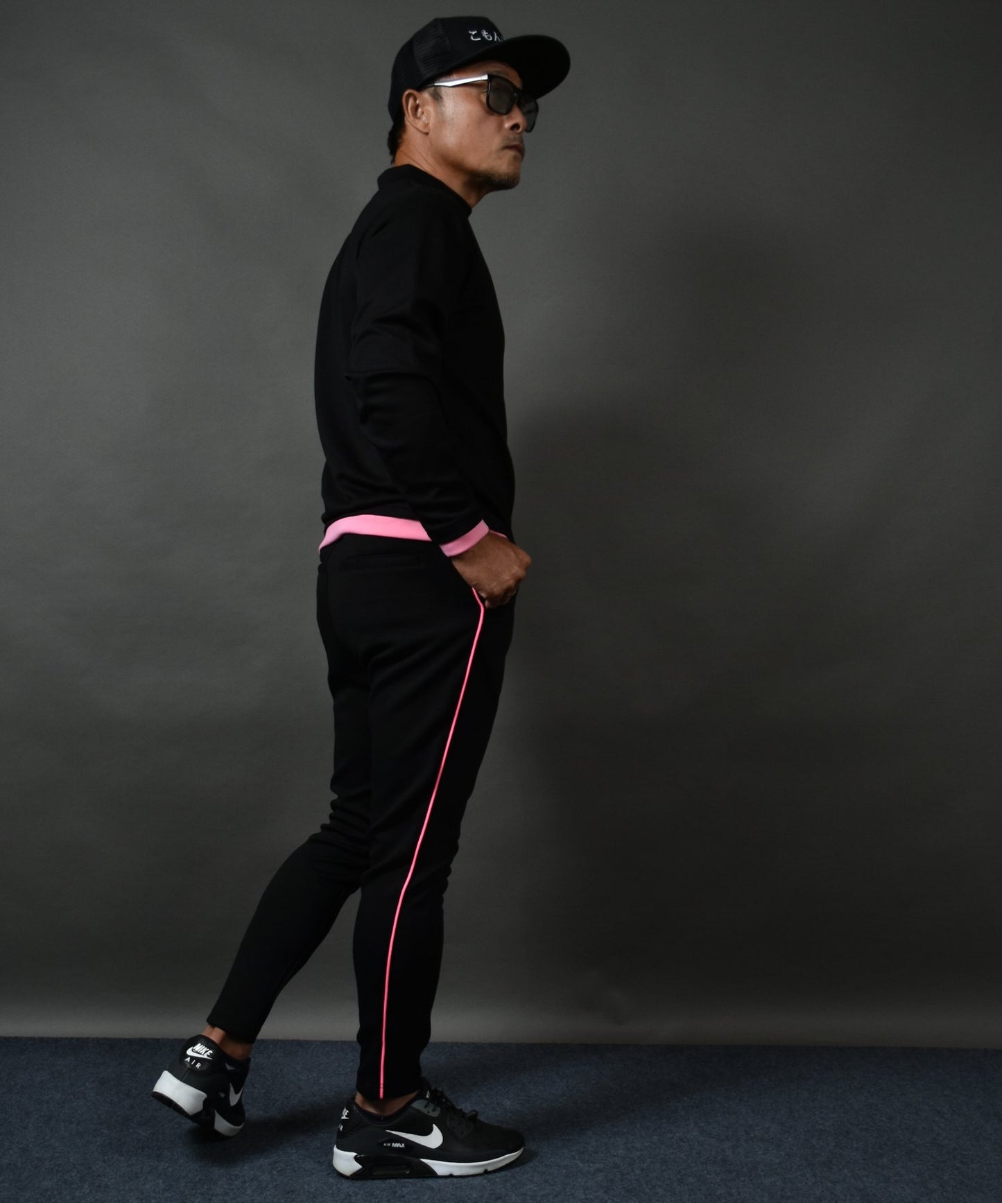 ポンチ素材 長袖モックネック&テーパードゴルフパンツ セットアップ(CG-SET4013D)