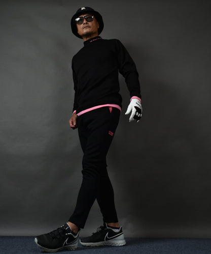 ポンチ素材 長袖モックネック&テーパードゴルフパンツ セットアップ(CG-SET4013E)