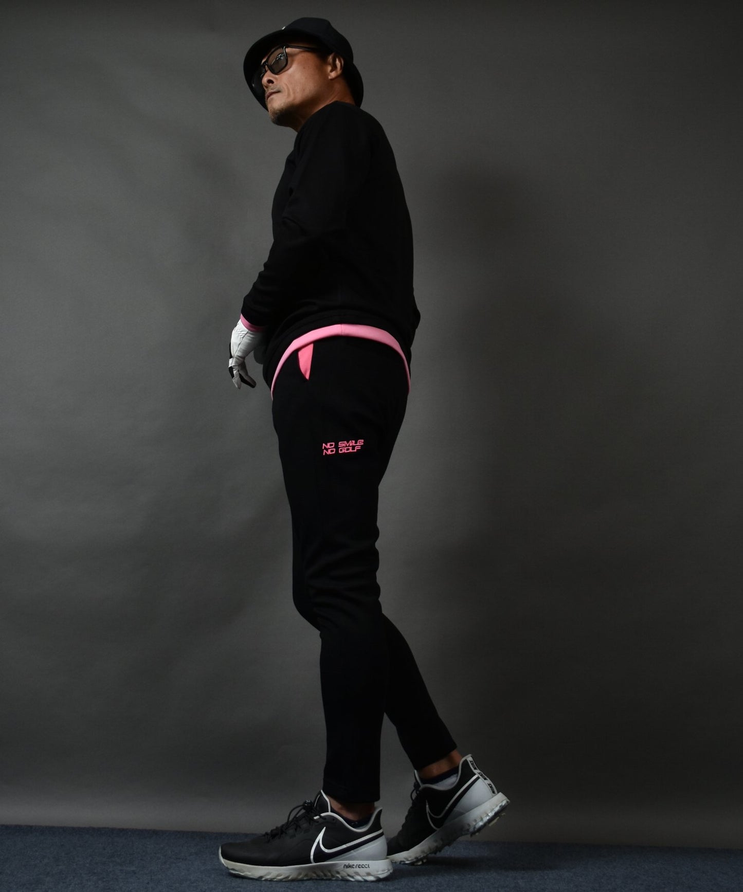 ポンチ素材 長袖モックネック&テーパードゴルフパンツ セットアップ(CG-SET4013E)