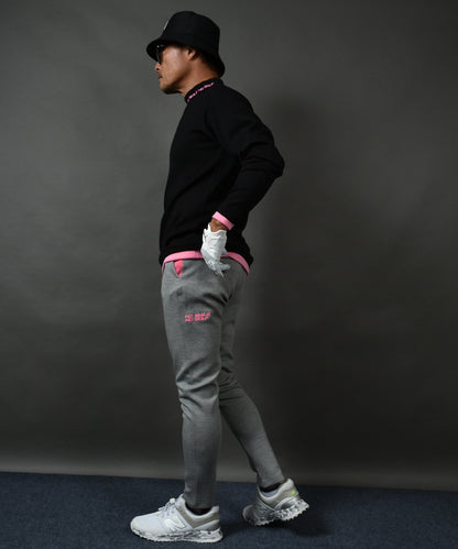 ポンチ素材 長袖モックネック&テーパードゴルフパンツ セットアップ(CG-SET4013F)