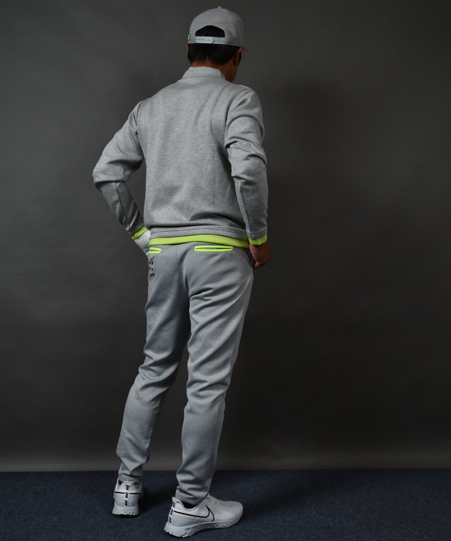 ポンチ素材 長袖モックネック&テーパードゴルフパンツ セットアップ(CG-SET4013A)