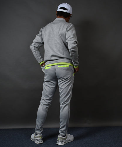 ポンチ素材 長袖モックネック&テーパードゴルフパンツ セットアップ(CG-SET4013B)