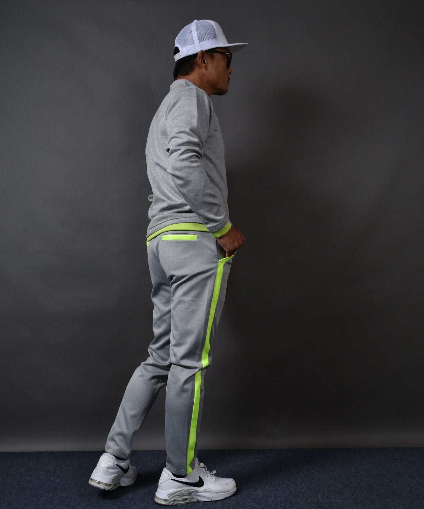 ポンチ素材 長袖モックネック&テーパードゴルフパンツ セットアップ(CG-SET4013C)