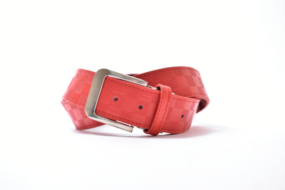 お得なアウトレット！ 合成皮革 PUレザー  シャドウチェックサイズ調整可能 ゴルフベルト(if-bt1723h)