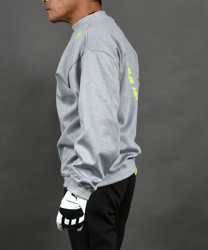 バックロゴ入りポンチ素材長袖モックネックゴルフプルオーバー(CG-LT4019)