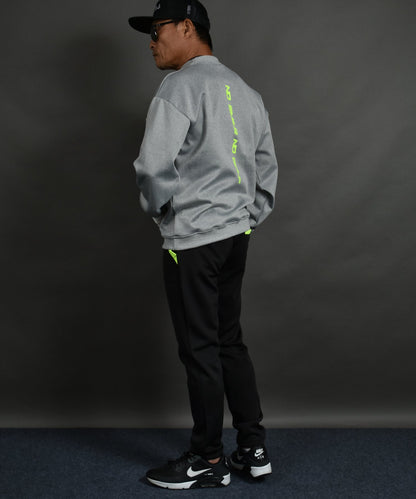 ポンチ素材バックロゴ入り長袖モックネック&テーパードゴルフパンツセットアップ(CG-SET4019B)