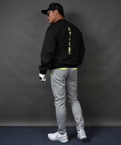 ポンチ素材バックロゴ入り長袖モックネック&テーパードゴルフパンツセットアップ(CG-SET4019C)