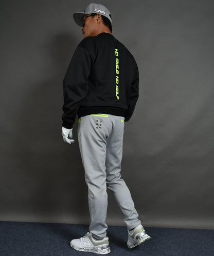 ポンチ素材バックロゴ入り長袖モックネック&テーパードゴルフパンツセットアップ(CG-SET4019D)