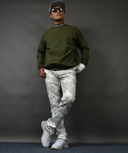 裏フリースボンディングウエストゴム入り総柄ゴルフパンツ(CG-A21033)