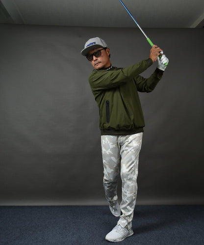 裏フリースボンディングウエストゴム入り総柄ゴルフパンツ(CG-A21033)