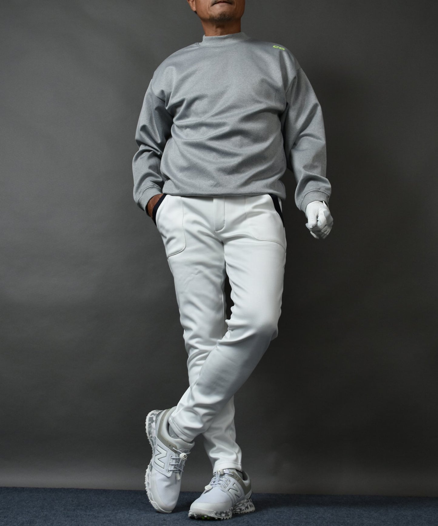 裏フリースボンディングポケットラインストレッチテーパードゴルフパンツ(CG-22026)