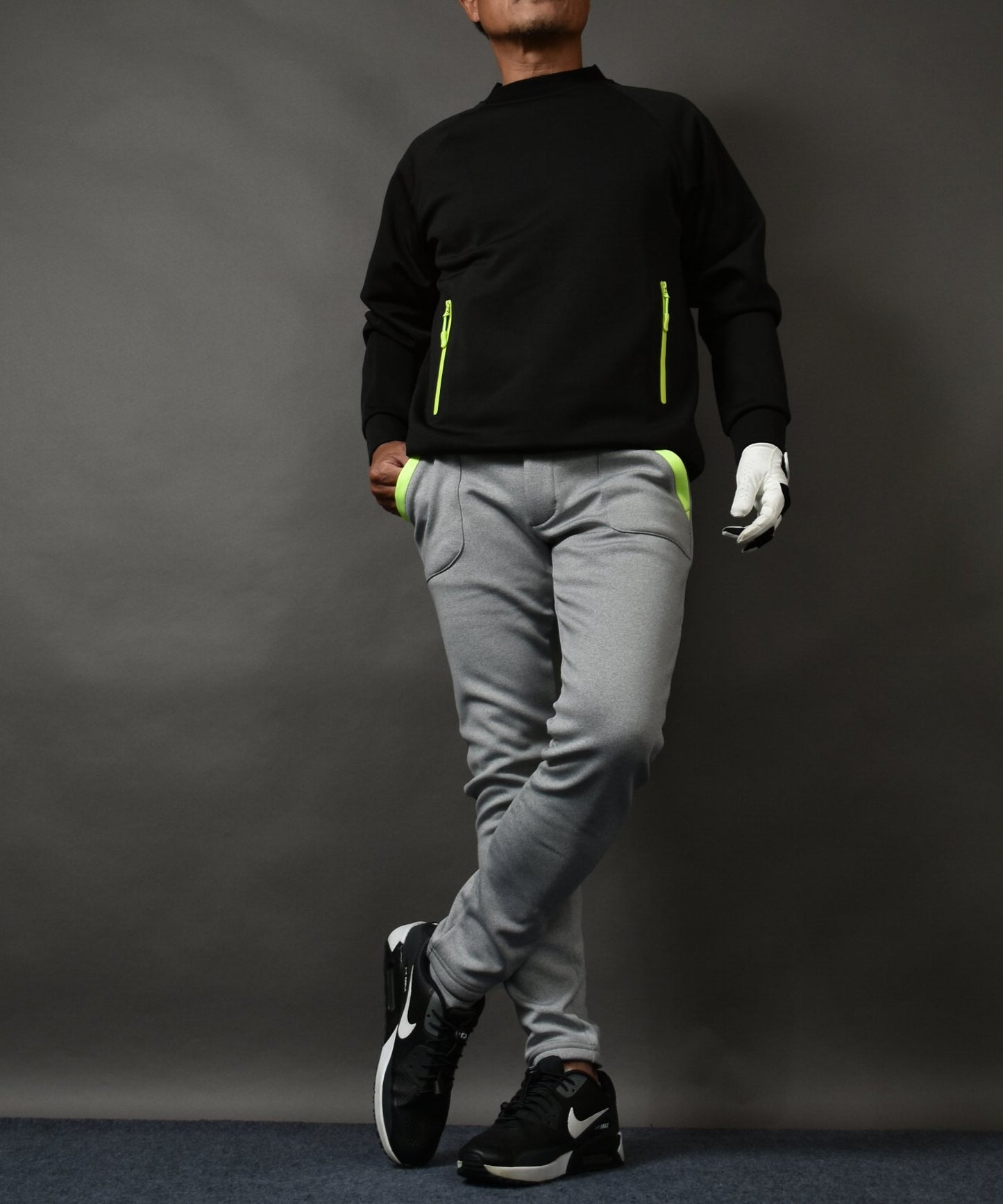 裏フリースボンディングポケットラインストレッチテーパードゴルフパンツ(CG-22026)