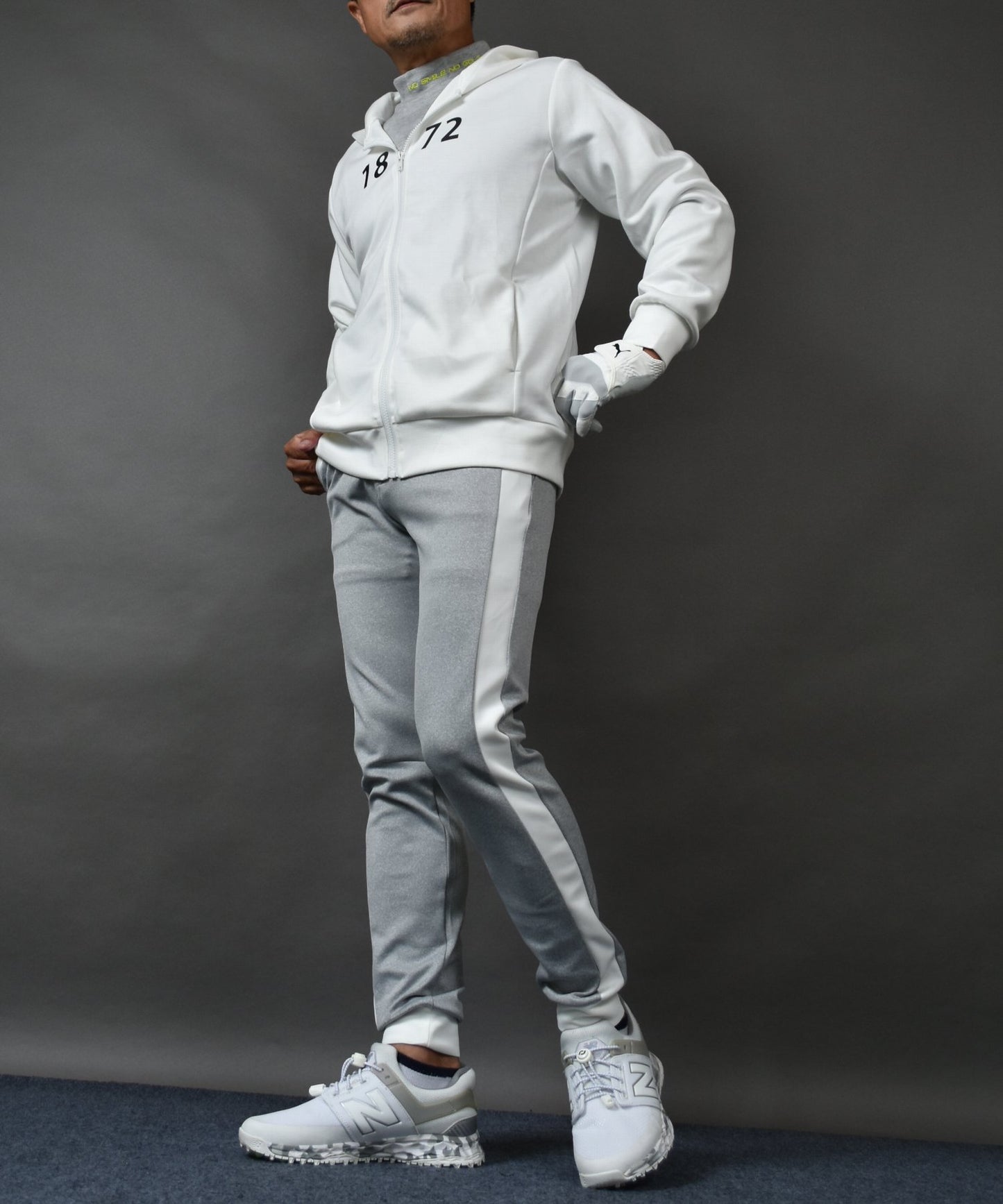 ポンチ素材サイドライン入りジョガーパンツ(CG-21001ST)